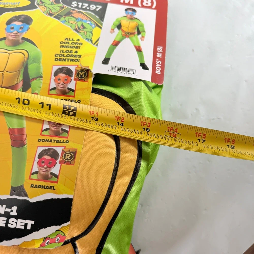 Teenage Mutant Ninja Turtles Boys M (8) 4-in-1 Costume Set Rubies NWT